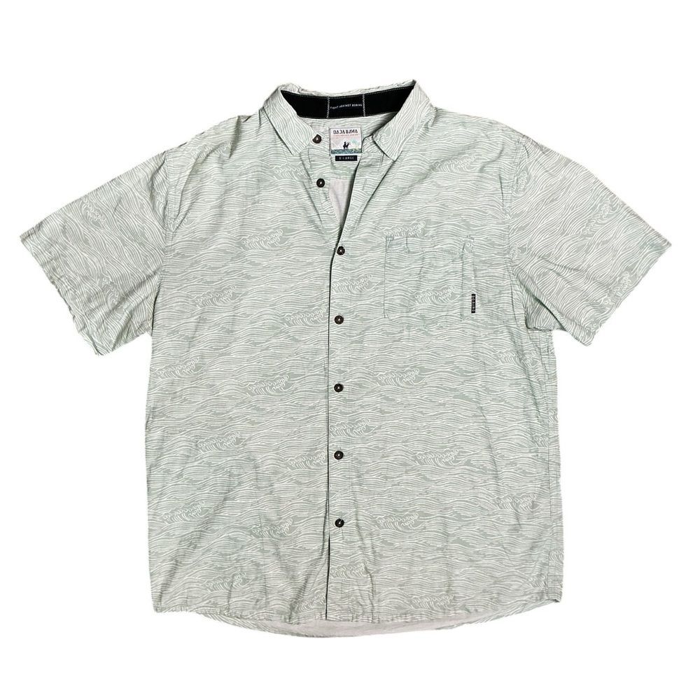 Baja Llama Button Down Shirt – Wave Print Size XL